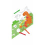 ROTOLO DA COLORARE dinosaur doodle paper roll DINOSAURI carta da disegno HAPE autoadesivo CON PASTELLI A CERA età 3+