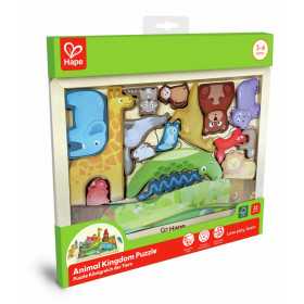 PUZZLE gioco di incastri REGNO ANIMALE in legno HAPE giungla E1656 età 3+