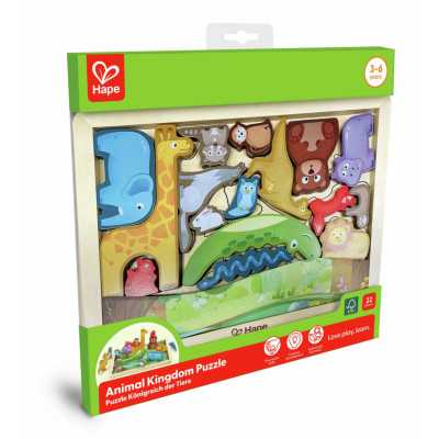 PUZZLE gioco di incastri REGNO ANIMALE in legno HAPE giungla E1656 età 3+
