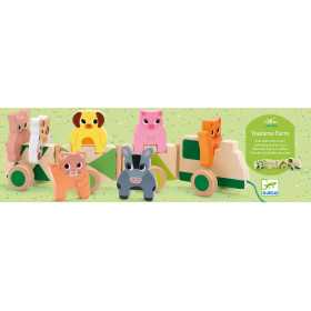 TRAINIMO FARM gioco da trainare IN LEGNO per bambini DJECO trenino con animali DJ06317 età 18 mesi +
