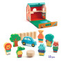 SOFTI HOUSE gioco di manipolazione IN LEGNO per bambini DJECO casetta con giardino DJ06448 età 18 mesi +