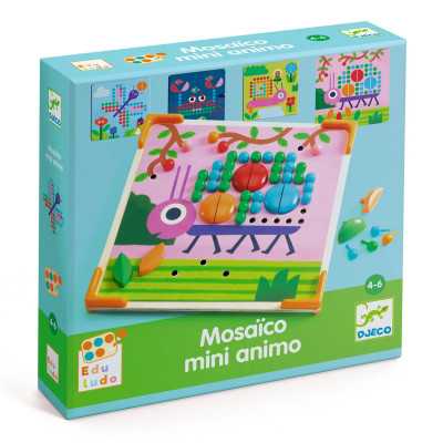 MOSAICO mini animo EDULUDO kit artistico DJECO chiodini DJ08239 età 4+