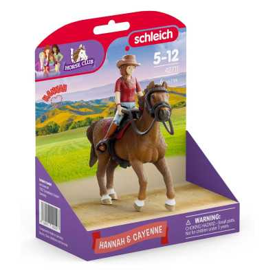 HANNAH & CAYENNE cavallo in resina SCHLEICH miniatura HORSE CLUB 42711 età 3+