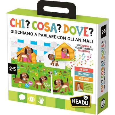 CHI? COSA? DOVE? giochiamo a parlare con gli animali HEADU gioco educativo IN ITALIANO età 2+
