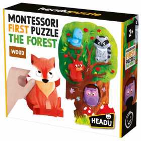MONTESSORI first puzzle THE FOREST in legno HEADU gioco educativo INCASTRI età 2+