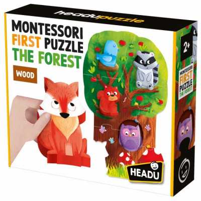 MONTESSORI first puzzle THE FOREST in legno HEADU gioco educativo INCASTRI età 2+