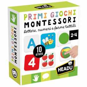PRIMI GIOCHI MONTESSORI lettere numeri e forme tattili CON 10 ATTIVITA' gioco educativo HEADU età 2+