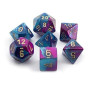 SET DI 7 DADI purple teal gold CHESSEX CHX26449 dice DA GIOCO assortiti GEMINI