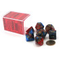 SET DI 7 DADI blu rosso oro CHESSEX CHX26429 dice DA GIOCO assortiti GEMINI
