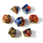 SET DI 7 DADI blu rosso oro CHESSEX CHX26429 dice DA GIOCO assortiti GEMINI