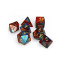 SET DI 7 DADI rosso ciano oro CHESSEX CHX26462 dice DA GIOCO assortiti GEMINI