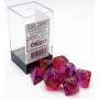SET DI 7 DADI translucent red violet gold CHESSEX CHX26467 dice DA GIOCO assortiti GEMINI