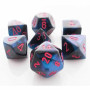 SET DI 7 DADI black starlight red CHESSEX CHX26458 dice DA GIOCO assortiti GEMINI