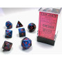 SET DI 7 DADI black starlight red CHESSEX CHX26458 dice DA GIOCO assortiti GEMINI