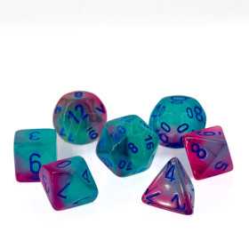 SET DI 7 DADI luminary effect CHESSEX CHX26464 dice DA GIOCO assortiti GEMINI glows in the dark
