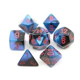 SET DI 7 DADI black starlight red CHESSEX CHX20658 dice DA GIOCO assortiti GEMINI