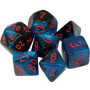 SET DI 7 DADI black starlight red CHESSEX CHX20658 dice DA GIOCO assortiti GEMINI