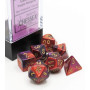 SET DI 7 DADI purple red gold CHESSEX CHX20626 dice DA GIOCO assortiti GEMINI