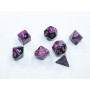 SET DI 7 DADI black purple gold CHESSEX CHX20640 dice DA GIOCO assortiti GEMINI