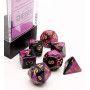 SET DI 7 DADI black purple gold CHESSEX CHX20640 dice DA GIOCO assortiti GEMINI