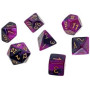 SET DI 7 DADI black purple gold CHESSEX CHX20640 dice DA GIOCO assortiti GEMINI