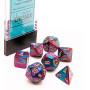 SET DI 7 DADI purple teal gold CHESSEX CHX20649 dice DA GIOCO assortiti GEMINI
