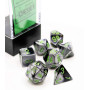 SET DI 7 DADI black grey green CHESSEX CHX20645 dice DA GIOCO assortiti GEMINI