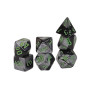 SET DI 7 DADI black grey green CHESSEX CHX20645 dice DA GIOCO assortiti GEMINI