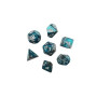 SET DI 7 DADI steel teal white CHESSEX CHX20656 dice DA GIOCO assortiti GEMINI