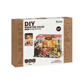 GARAGE WORKSHOP diy MINIATURE HOUSE robotime ROLIFE in legno DG165 età 14+