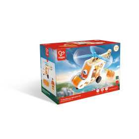 ELICOTTERO DA SOCCORSO to the rescue HELICOPTER SET in legno e plastica HAPE E3092 età 2+