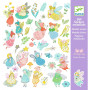 SET DI 160 ADESIVI SCINTILLANTI stickers SPARKLY FATE kit artistico DJECO DJ09554 età 4+