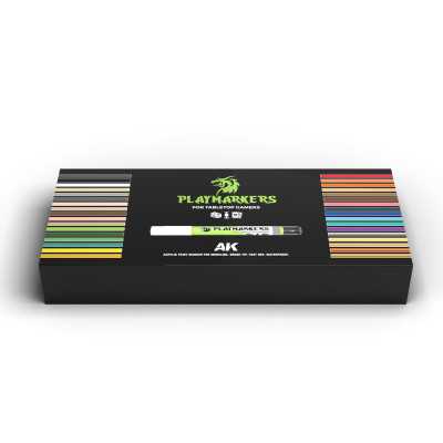 PLAYMARKERS SPECIAL BOX set di pennarelli AK da modellismo DA 34 PEZZI colori per miniature