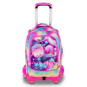 TROLLEY seven SJ GANG scuola SOFT POUCH zaino 3 in 1 CON 8 RUOTE girl JACK 8WD NEW