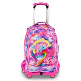 TROLLEY seven SJ GANG scuola JOYFUL PINS girl JACK 8WD NEW zaino 3 in 1 CON 8 RUOTE