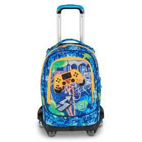 TROLLEY seven SJ GANG scuola JOYFUL PINS boy JACK 8WD NEW zaino 3 in 1 CON 8 RUOTE