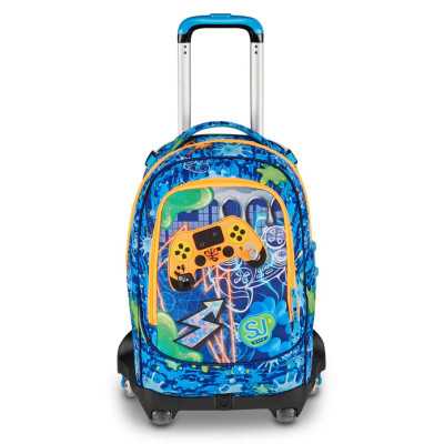 TROLLEY seven SJ GANG scuola JOYFUL PINS boy JACK 8WD NEW zaino 3 in 1 CON 8 RUOTE