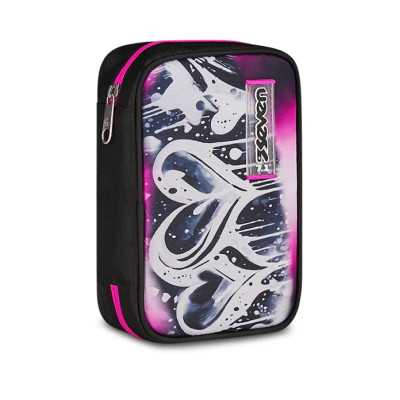 ASTUCCIO attrezzato SPEED CASE con zip PLUMPY LINE seven SCUOLA completo di materiale GIRL