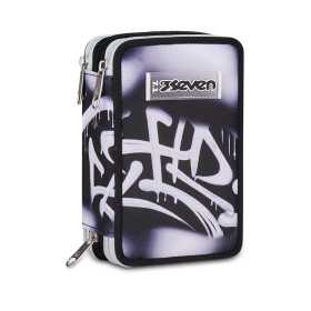 ASTUCCIO triplo scomparto PLUMPY LINE BOY con 3 zip SEVEN completo di materiale SCUOLA