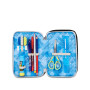 ASTUCCIO triplo scomparto PLUMPY LINE BOY con 3 zip SEVEN completo di materiale SCUOLA