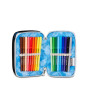 ASTUCCIO triplo scomparto PLUMPY LINE BOY con 3 zip SEVEN completo di materiale SCUOLA