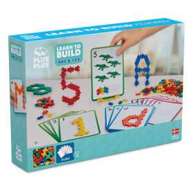LEARN TO BUILD ABC 123 plusplus PLUS PLUS con 40 carte e 600 PEZZI età 5+