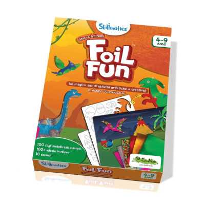 FOIL FUN kit artistico DINOSAURI creativamente STACCA E PREMI età 4+