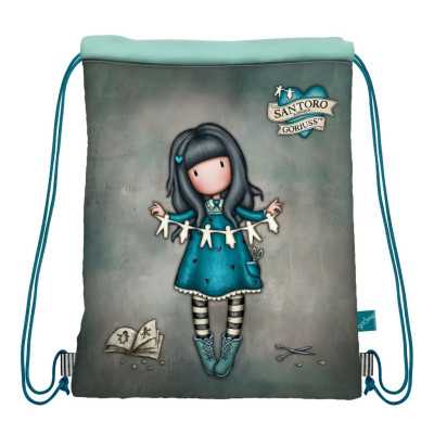 SACCA GYM drawstring bag I FOUND MY FAMILY IN A BOOK santoro GORJUSS portascarpe 1123GJ17