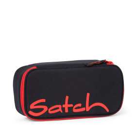 ASTUCCIO RIGIDO satch FIRE PHANTOM pencil case ATTREZZATO con squadra in omaggio NERO E ROSSO