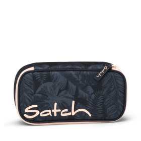 ASTUCCIO RIGIDO satch MIDNIGHT JUNGLE pencil case ATTREZZATO con squadra in omaggio BLU SCURO oval