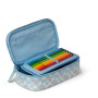 ASTUCCIO RIGIDO satch SUMMER ERA pencil case ATTREZZATO con squadra in omaggio AZZURRO oval