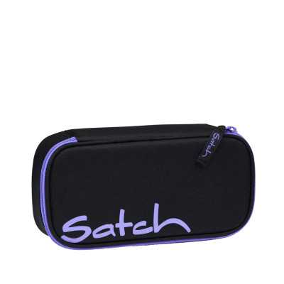 ASTUCCIO RIGIDO satch PURPLE PHANTOM pencil case ATTREZZATO con squadra in omaggio VIOLA E NERO oval