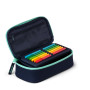 ASTUCCIO RIGIDO satch OCEAN MINT pencil case ATTREZZATO con squadra in omaggio BLU oval