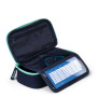ASTUCCIO RIGIDO satch OCEAN MINT pencil case ATTREZZATO con squadra in omaggio BLU oval